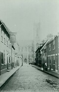 Highgate looking towards Beverley Minster. c.1880 (archive ref PH-5-1)