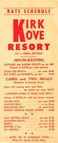 Kirk Cove Rate Schedule- Unknown date