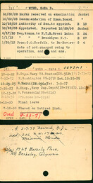 Sara Myer's Nurse Corps Index Cards