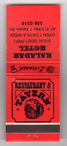 Kaladar Hotel Book of Matches - Unknown date