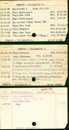 Elizabeth M. Hewitt's Nurse Corps Index Card