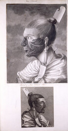 A Collection of Drawings made in the Countries visited by Captain Cook in his First Voyage - caption: 'Portrait of a New Zealand man'