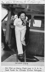Girl pilot on mercy flight over U.S.A. to seek funds for Chinese civilian refugees