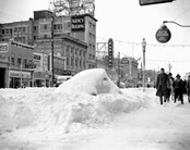 Jasper Avenue, Edmonton, Alberta, after a heavy snowfall
