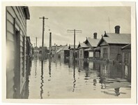 Flooded street and houses, possibly Goodwin Street, Invermay (1929)