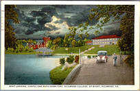 Boat Landing, Chapel and Boys Dormitory, Richmond College, By Night, Richmond, Va.