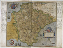Lord Burghley's Atlas - caption: 'Printed map of Devon, dated 1575, with marginal notes by Lord Burghley relating to the defence of the county'