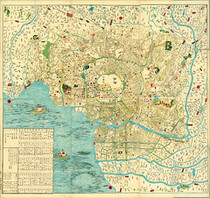 Plan of Edo and its suburbs, revised in Ansei period