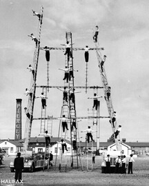 Aerial ladder demonstrations, Exhibition Grounds, Aug. 11, 1952