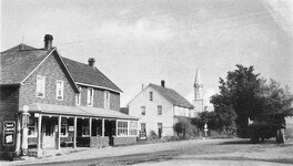 Hartman's Store, Denbigh street view B&W