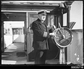 Portrait of Captain W M Jermyn on board SS LARGS BAY, 1929-1936