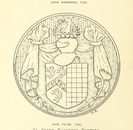 British Library digitised image from page 148 of "The Church Heraldry of Norfolk: a description of all coats of arms on brasses, monuments, etc, now to be found in the county. Illustrated ... With Notes from the inscriptions attached"