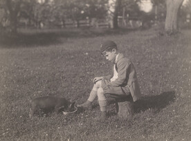 Feeding pig, 1922