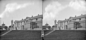 Ladies in crinolines with parasol in stereo - twice as nice!