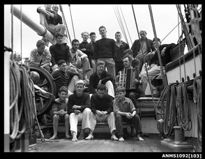 Crew members of a three-masted ship JOSEPH CONRAD