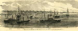 Rendevous of our fleet in James River, off City Point, drawn on the spot, May 29, 1862