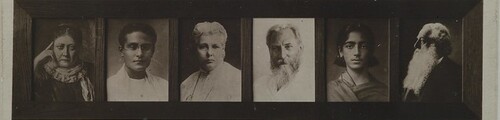 Small portraits of six theosophs.